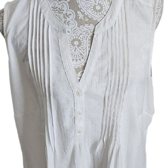 Notations Top White Sleeveless Pleats Lightweight Women's 1X - Picture 2 of 6